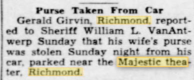 Majestic Theater - Stolen Purse Near Theater March 28 1938 (newer photo)